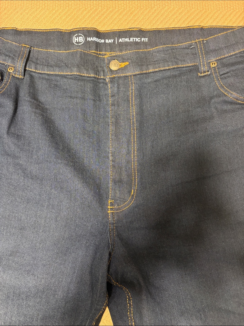 Harbor Bay Men's Relaxed Athletic Fit Dark Blue Jeans 44x32